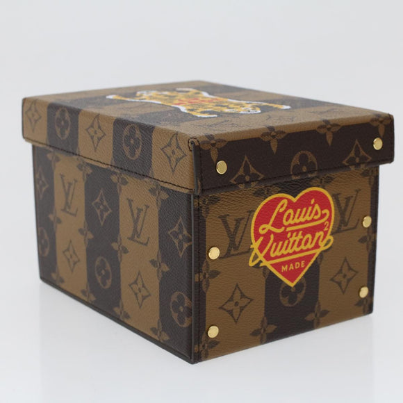 LOUIS VUITTON Streifen-Tiger Kartonschachtel NIGO Case Braun GI0718 LV Auth 43816SM