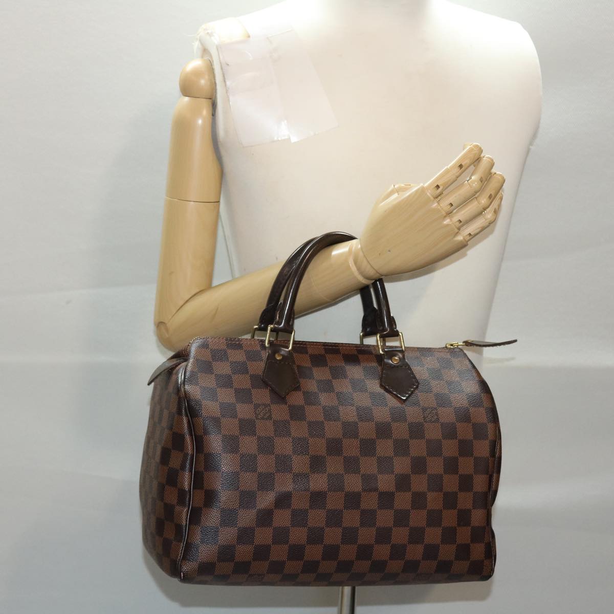 LOUIS VUITTON Damier Ebene Speedy 30 Hand Bag N41364 LV Auth 43860