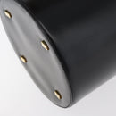 CELINE Vanity Cosmetic Pouch Leather Black Gold Auth 43930-15