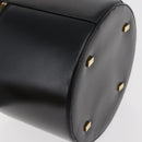 CELINE Vanity Cosmetic Pouch Leather Black Gold Auth 43930-16