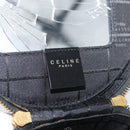 CELINE Vanity Cosmetic Pouch Leather Black Gold Auth 43930-19