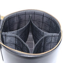 CELINE Vanity Cosmetic Pouch Leather Black Gold Auth 43930-20