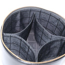 CELINE Vanity Cosmetic Pouch Leather Black Gold Auth 43930-21