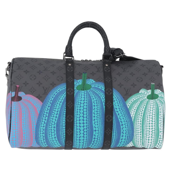 LOUIS VUITTON Eclipse Pumpkin LV × YK Keepall Bandouliere 45 M46441 Auth 44061SM