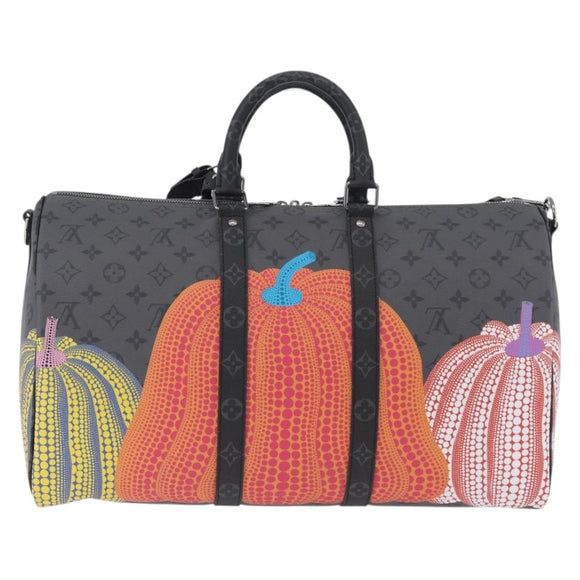LOUIS VUITTON Eclipse Pumpkin LV × YK Keepall Bandouliere 45 M46441 Auth 44061SM