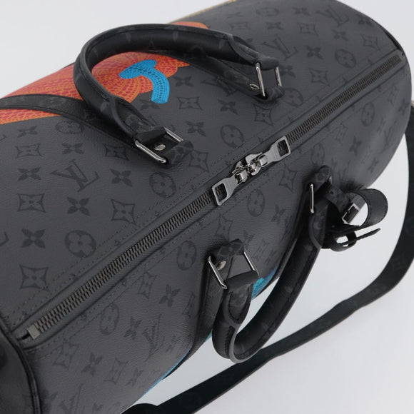 LOUIS VUITTON Eclipse Pumpkin LV × YK Keepall Bandouliere 45 M46441 Auth 44061SM