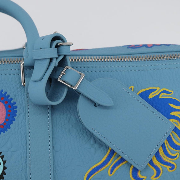 LOUIS VUITTON Keepall Bandouliere 50 Taurillon Leather Blue M21713 Auth 44062SM