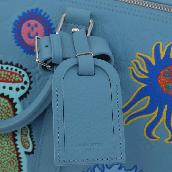 LOUIS VUITTON Keepall Bandouliere 50 Taurillon Leather Blue M21713 Auth 44062SM