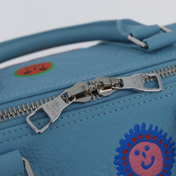 LOUIS VUITTON Keepall Bandouliere 50 Taurillon Leather Blue M21713 Auth 44062SM