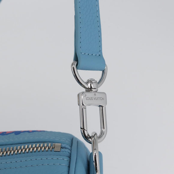 LOUIS VUITTON Keepall Bandouliere 50 Taurillon Leather Blue M21713 Auth 44062SM