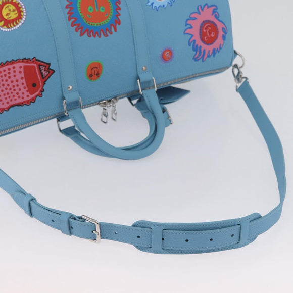 LOUIS VUITTON Keepall Bandouliere 50 Taurillon Leather Blue M21713 Auth 44062SM