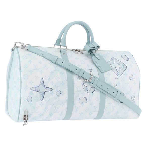 LOUIS VUITTON Monogram Aqua Garden Keepall Bandouliere 50 M22570 LV Auth 44063SM