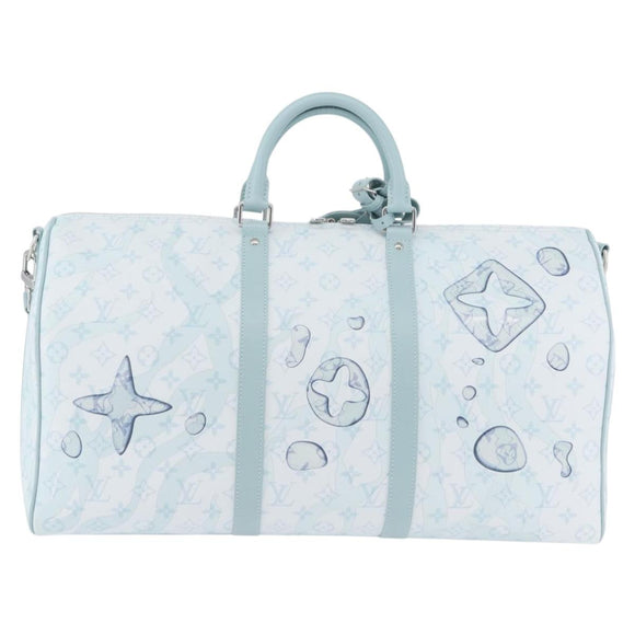 LOUIS VUITTON Monogram Aqua Garden Keepall Bandouliere 50 M22570 LV Auth 44063SM