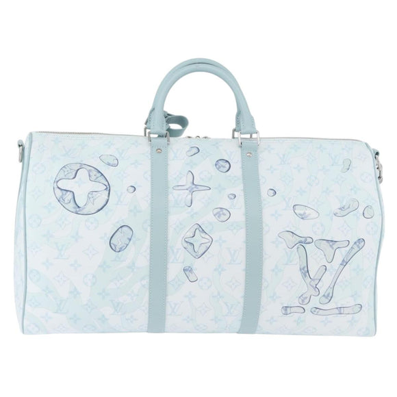 LOUIS VUITTON Monogram Aqua Garden Keepall Bandouliere 50 M22570 LV Auth 44063SM