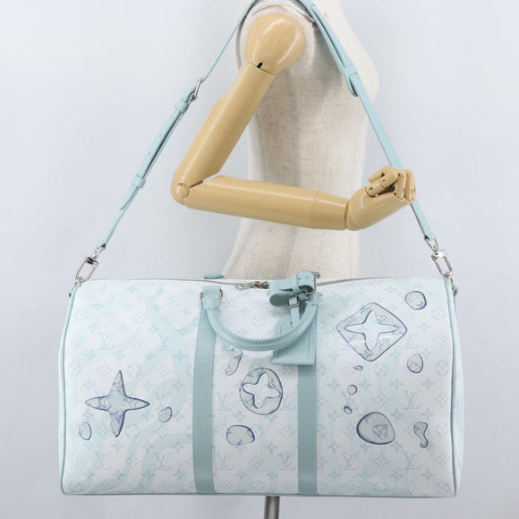 LOUIS VUITTON Monogram Aqua Garden Keepall Bandouliere 50 M22570 LV Auth 44063SM