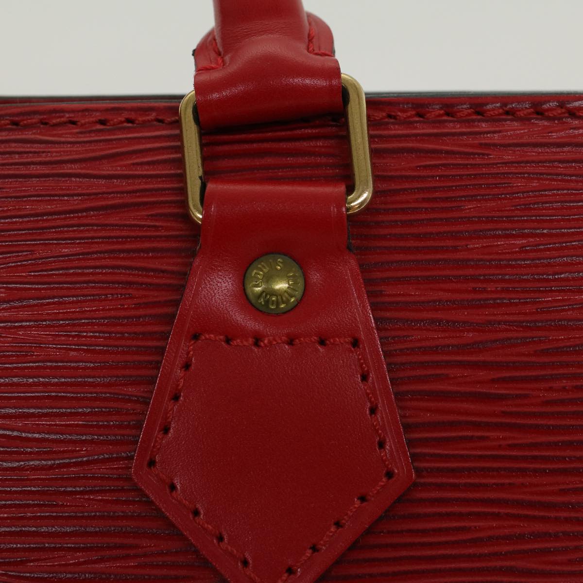 LOUIS VUITTON Epi Sac Triangle Hand Bag Red M52097 LV Auth 44414