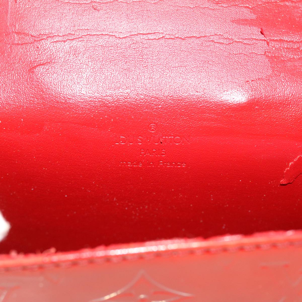 LOUIS VUITTON Monogram Vernis Spring Street Hand Bag Red M91135 LV Auth 44746