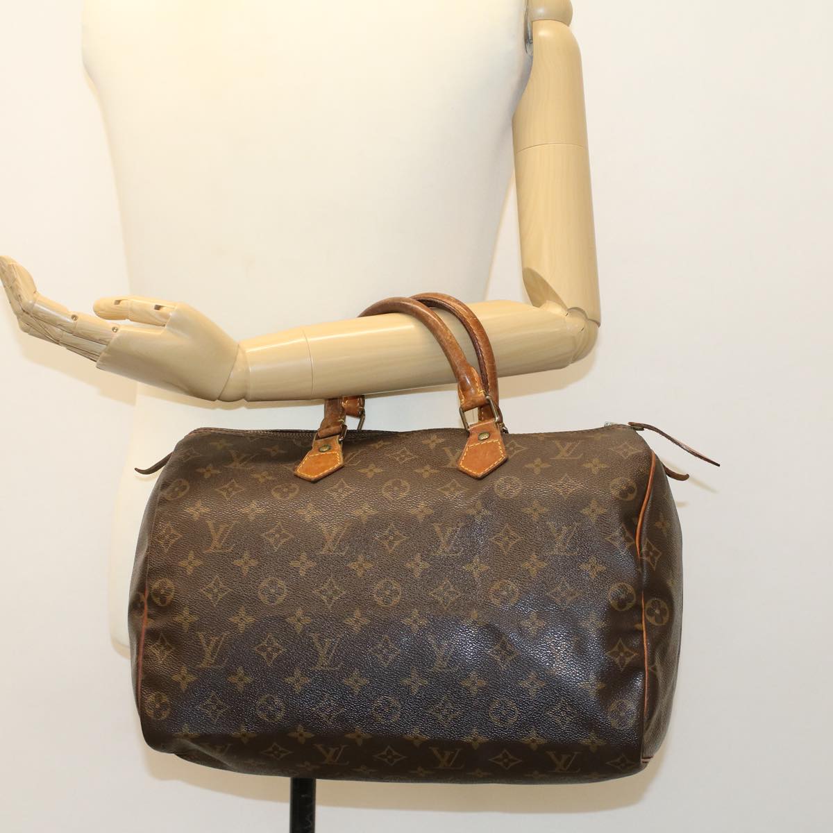 LOUIS VUITTON Monogram Speedy 35 Hand Bag M41524 LV Auth 44874