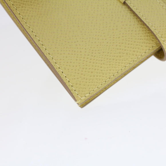 HERMES Bearn Compact Wallet Epsom Yellow Auth 45049AM
