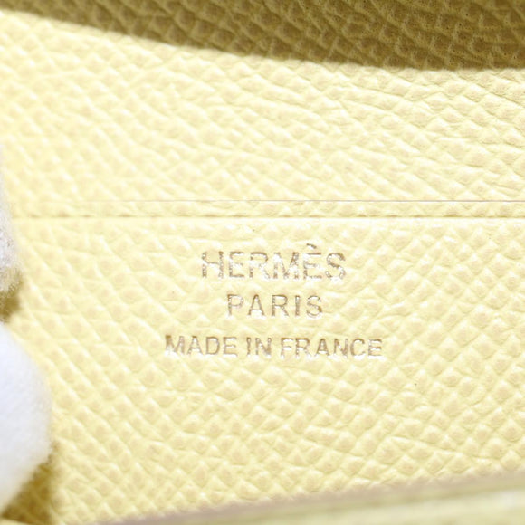 HERMES Bearn Compact Wallet Epsom Yellow Auth 45049AM