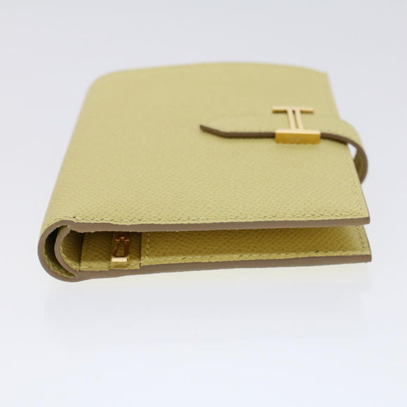 HERMES Bearn Compact Wallet Epsom Yellow Auth 45049AM