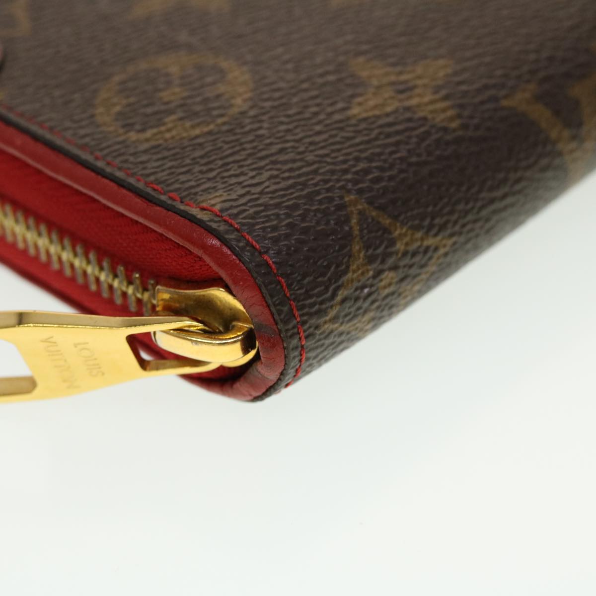 LOUIS VUITTON Monogram Sleys Zippy Wallet Long Wallet Red M61854 LV Auth 45065