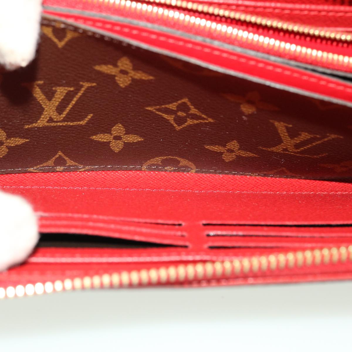 LOUIS VUITTON Monogram Sleys Zippy Wallet Long Wallet Red M61854 LV Auth 45065