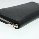 LOUIS VUITTON Zippy Wallet Vertical Taurillon Leather Black M58804 Auth 45066S-15