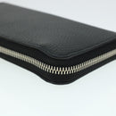 LOUIS VUITTON Zippy Wallet Vertical Taurillon Leather Black M58804 Auth 45066S-7