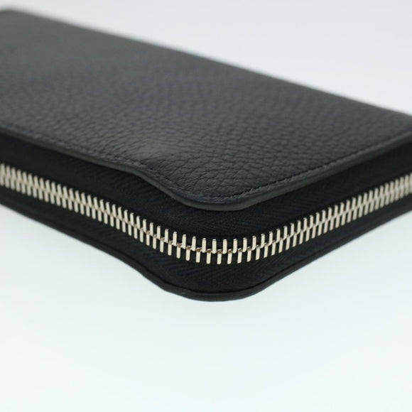 LOUIS VUITTON Zippy Wallet Vertical Taurillon Leather Black M58804 Auth 45066S