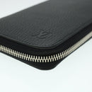 LOUIS VUITTON Zippy Wallet Vertical Taurillon Leather Black M58804 Auth 45066S-16