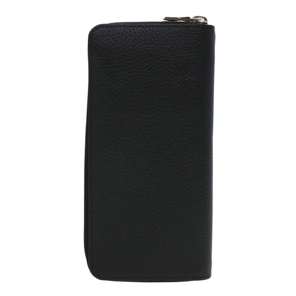 LOUIS VUITTON Zippy Wallet Vertical Taurillon Leather Black M58804 Auth 45066S