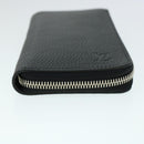 LOUIS VUITTON Zippy Wallet Vertical Taurillon Leather Black M58804 Auth 45066S-6