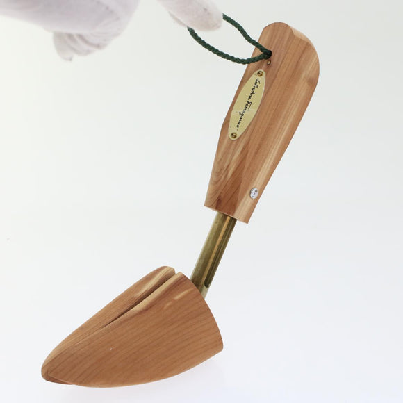 Salvatore Ferragamo Shoes Keeper Wood Metal Beige Auth 45678