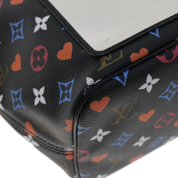 LOUIS VUITTON Monogram Game On Neverfull MM Schultertasche M57483 LV Auth 46152S