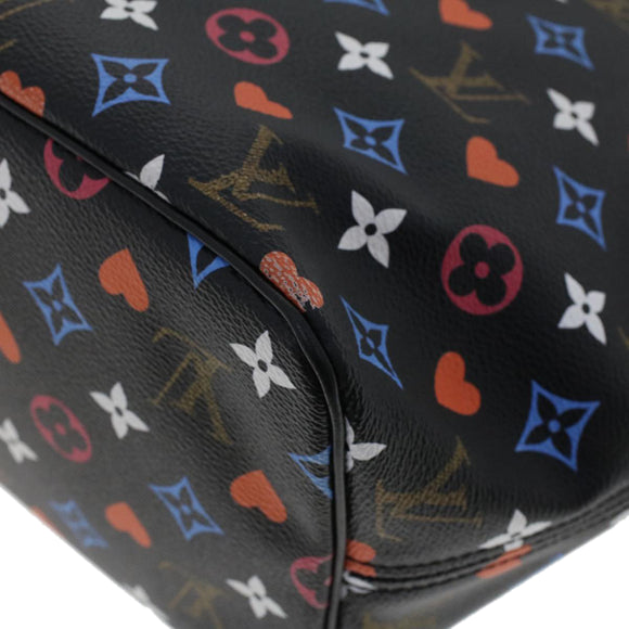 LOUIS VUITTON Monogram Game On Neverfull MM Schultertasche M57483 LV Auth 46152S