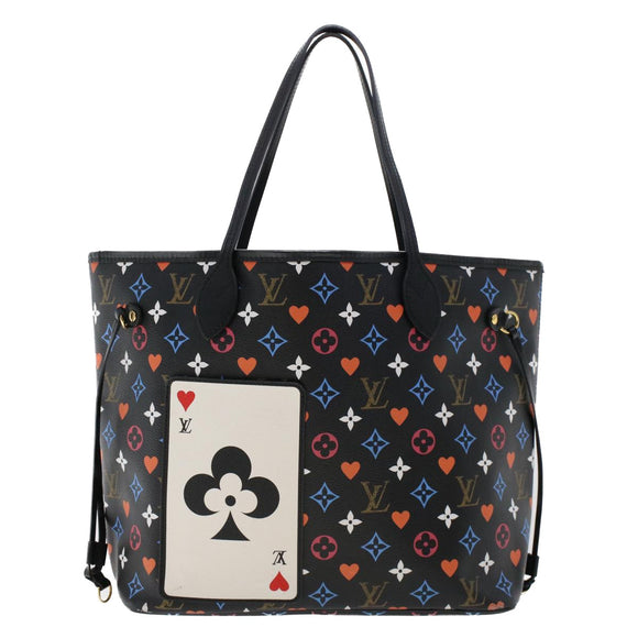 LOUIS VUITTON Monogram Game On Neverfull MM Schultertasche M57483 LV Auth 46152S