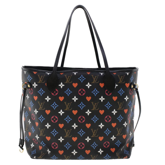 LOUIS VUITTON Monogram Game On Neverfull MM Schultertasche M57483 LV Auth 46152S