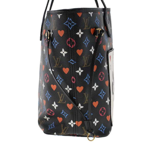 LOUIS VUITTON Monogram Game On Neverfull MM Schultertasche M57483 LV Auth 46152S
