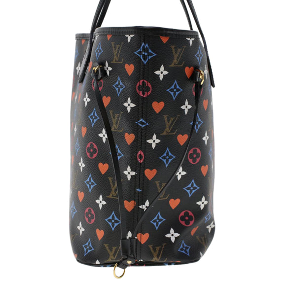 LOUIS VUITTON Monogram Game On Neverfull MM Schultertasche M57483 LV Auth 46152S