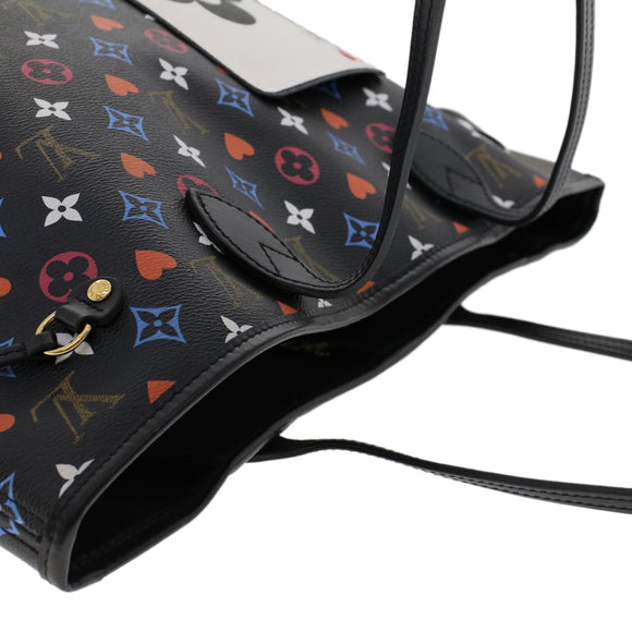 LOUIS VUITTON Monogram Game On Neverfull MM Schultertasche M57483 LV Auth 46152S