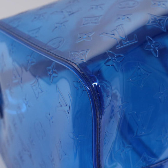 LOUIS VUITTON Monogram Vinyl Keepall Bandouliere 50 Bag Blue M53272 Auth 46351S