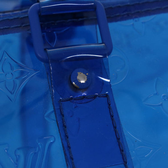 LOUIS VUITTON Monogram Vinyl Keepall Bandouliere 50 Bag Blue M53272 Auth 46351S