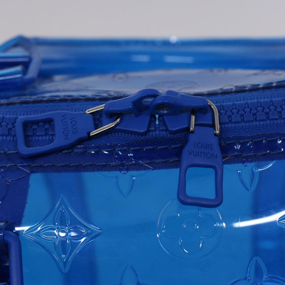 LOUIS VUITTON Monogram Vinyl Keepall Bandouliere 50 Bag Blue M53272 Auth 46351S