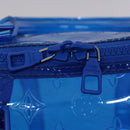 LOUIS VUITTON Monogram Vinyl Keepall Bandouliere 50 Bag Blue M53272 Auth 46351SM-22