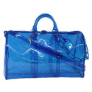 LOUIS VUITTON Monogram Vinyl Keepall Bandouliere 50 Tasche Blau M53272 Original 46351SM-1