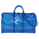 LOUIS VUITTON Monogram Vinyl Keepall Bandouliere 50 Bag Blue M53272 Auth 46351S-13