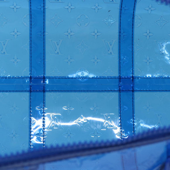 LOUIS VUITTON Monogram Vinyl Keepall Bandouliere 50 Bag Blue M53272 Auth 46351S