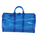 LOUIS VUITTON Monogram Vinyl Keepall Bandouliere 50 Bag Blue M53272 Auth 46351SM-2