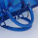 LOUIS VUITTON Monogram Vinyl Keepall Bandouliere 50 Bag Blue M53272 Auth 46351S-7